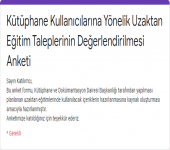 Kütüphane Uzaktan Eğitim Talepleri