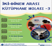 İki Dönem Arası, Kütüphane Molası-3 Etkinliğimize Davetlisiniz