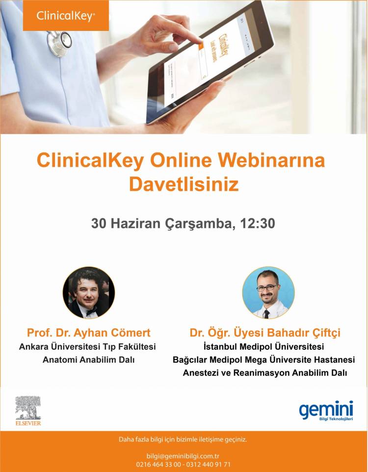 Webinar: Değerli konuşmacı Hocalarımızın katkıları ile ClinicalKey