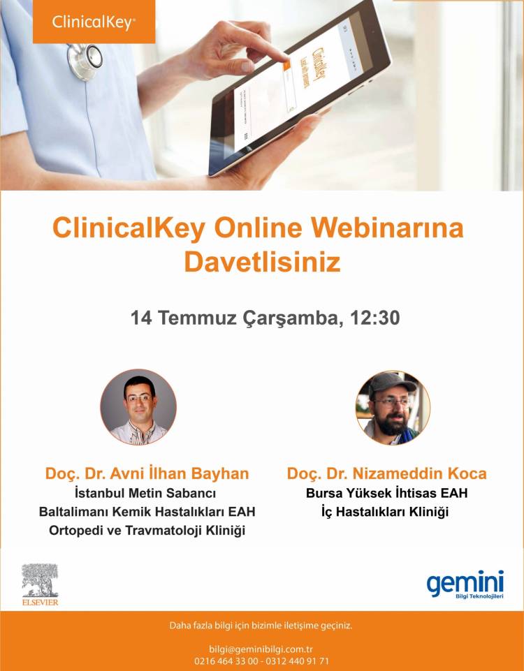 Elsevier ClinicalKey Webinar Daveti : 14 Temmuz 2021