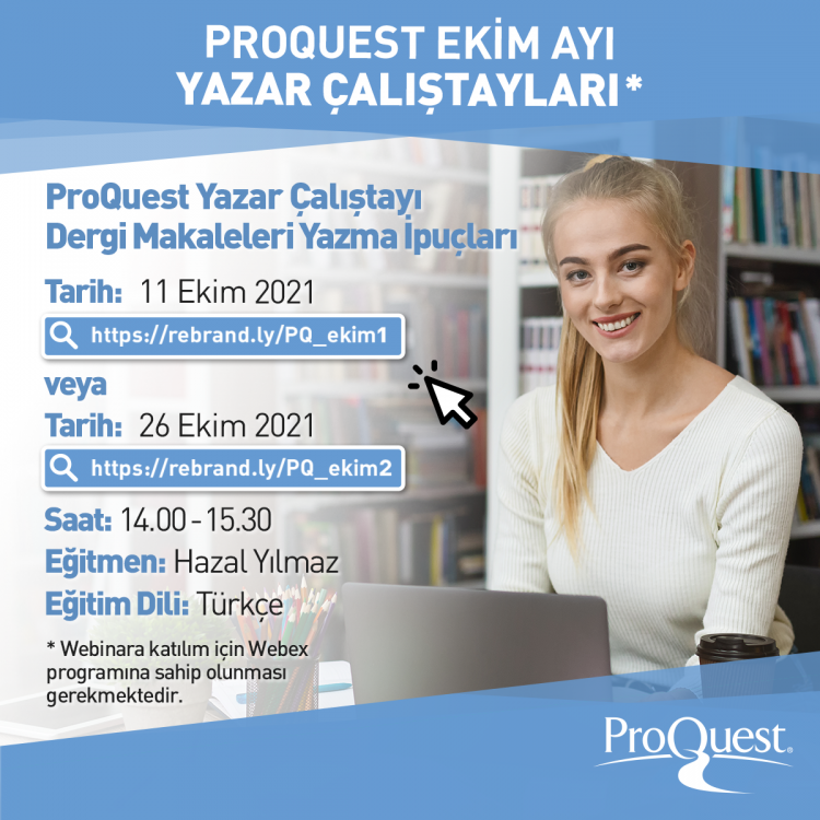 ProQuest Yazar Çalıştayı-Dergi makaleleri yazma ipuçları - (Tüm Araştırmacılar İçin)